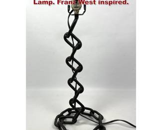 Lot 712 Post Modern Metal Chain Link Table Lamp. Franz West inspired. 