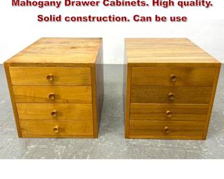 Lot 950 Pr Modular Mid Century Blonde Mahogany Drawer Cabinets. High quality. Solid construction. Can be use