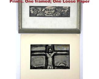 Lot 660 2pc George Roualt Reproduction Prints. One framed One Loose Paper