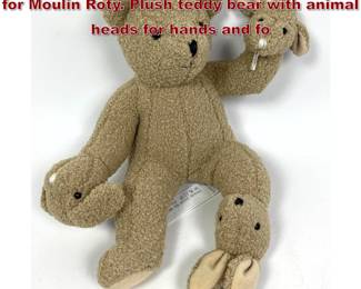 Lot 797 PHILIPPE STARCK Teddy Bear Band for Moulin Roty. Plush teddy bear with animal heads for hands and fo