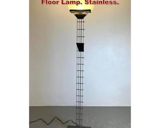 Lot 917 Brutalist Industrial Post Modern Floor Lamp. Stainless. 