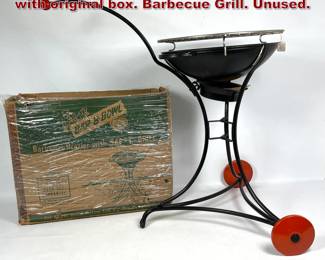Lot 654 BARB B BOWL by Saf T grill. Vintage with original box. Barbecue Grill. Unused. 