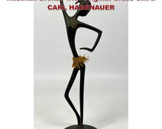 Lot 626 Signed Hagenauer Nubian Dancer Austrian Bronze with Original Grass Skirt. CARL HAGENAUER
