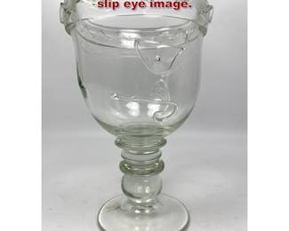 Lot 802 Surrealist Glass Chalice. Applied slip eye image. 