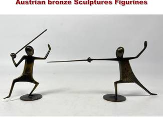 Lot 627 Rare Carl Hagenauer Fencers Austrian bronze Sculptures Figurines