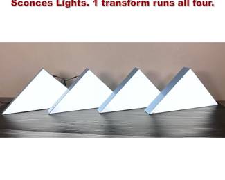 Lot 996 Set 4 Modernist Triangular Wall Sconces Lights. 1 transform runs all four. 