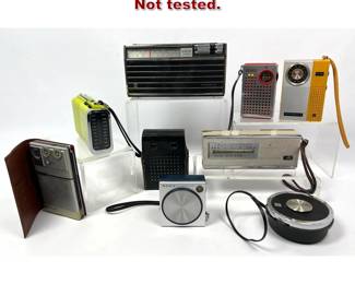 Lot 1045 9pcs Vintage electronics radios. Not tested.