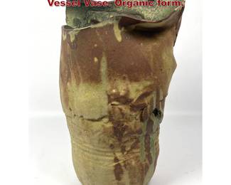 Lot 878 Studio Pottery Glazed Free Form Vessel Vase. Organic form. 