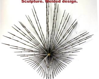 Lot 681 Signed Brutalist Cut Nail Wall Wall Sculpture. Welded design.