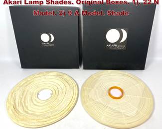 Lot 919 2pc ISAMU NOGUCHI Shoji Paper Akari Lamp Shades. Original Boxes. 1. 22 N Model. 2 9 A Model. Shade
