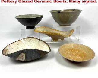 Lot 1075 Italian and American Studio Pottery Glazed Ceramic Bowls. Many signed. 
