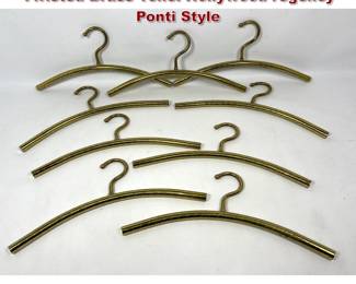 Lot 609 Set 9 Clothes Hangers. Italian Style. Twisted Brass Tone. Hollywood regency Ponti Style