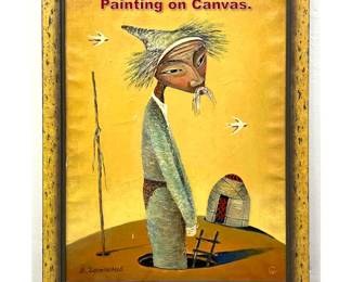 Lot 843 B. Zepacumob Russian Genre Painting on Canvas.