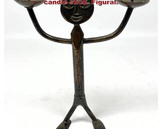 Lot 668 Janos Percz Hungarian Bronze candle stick. Figural. 