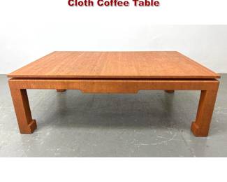 Lot 926 Large Karl Springer Style Grass Cloth Coffee Table