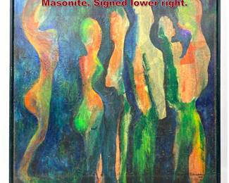 Lot 708 Charles Schnieders 1969 Painting on Masonite. Signed lower right.