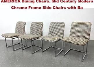 Lot 998 Set 4 DESIGN INSTITUTE OF AMERICA Dining Chairs. Mid Century Modern Chrome Frame Side Chairs with Ba