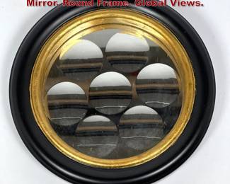 Lot 675 Small Fornasetti style Dimpled Mirror. Round Frame. Global Views. 