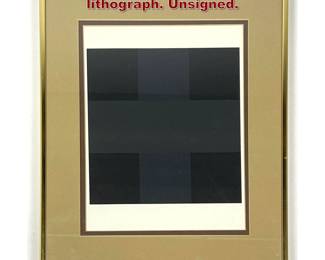 Lot 824 After Ad Reinhardt offset lithograph. Unsigned.