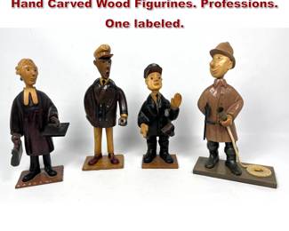 Lot 1033 4pc Romer Made in Italy Italian Hand Carved Wood Figurines. Professions. One labeled.