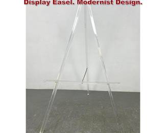 Lot 886 Clear Lucite Acrylic Painting Art Display Easel. Modernist Design. 