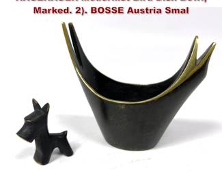 Lot 624 2pc Austrian Bronze Figures. KARL HAGENAUER Modernist Bird Dish Bowl Marked. 2. BOSSE Austria Smal