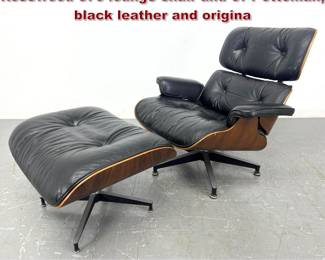 Lot 600 Charles Eames for Herman Miller Rosewood 670 lounge chair and 671 ottoman, black leather and origina