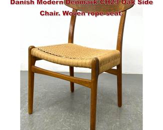 Lot 937 Hans Wegner Carl Hansen and Son Danish Modern Denmark CH23 Oak Side Chair. Woven rope seat.
