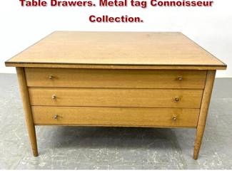 Lot 1013 Paul McCobb Calvin Lamp Side Table Drawers. Metal tag Connoisseur Collection.