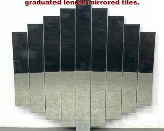 Lot 889 Modernist Wall Mirror. Patchwork graduated length mirrored tiles.