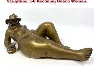 Lot 703 JEAN DOYLE Bronze Figure Sculpture. 36 Reclining Beach Woman. 