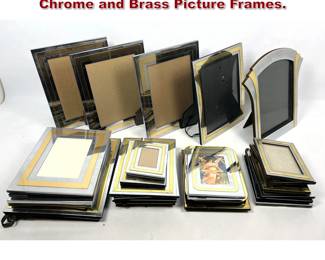Lot 653 Large lot. Karl Springer Style Chrome and Brass Picture Frames.