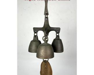 Lot 607 Mid Century Richard Fisher Bronze Triple Wind Bell Chime