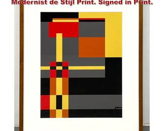 Lot 908 DIANA ONG Abstract number 5 Print. Modernist de Stijl Print. Signed in Print. 