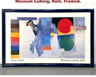 Lot 860 Jasper Johns Exhibition Poster. Museum Ludwig, Koln. Framed. 