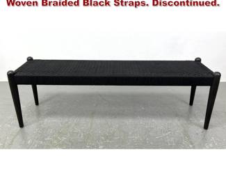 Lot 658 Modernist Contemporary Bench. Woven Braided Black Straps. Discontinued. 