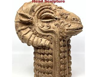 Lot 657 Glazed Italian Plaster Rams Head Sculpture