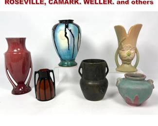 Lot 894 Signed Glazed Ceramic Art Pottery. ROSEVILLE, CAMARK. WELLER. and others