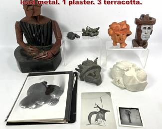 Lot 1052 Peter Paone sculptures Lot. 3 are lead metal. 1 plaster. 3 terracotta. 
