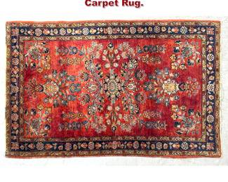 Lot 956 3 x 5 Handmade Sarouk Carpet Rug. 