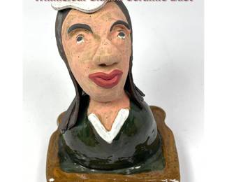 Lot 616 Objects USA David Gilhooly Style Whimsical Glazed Ceramic Bust 