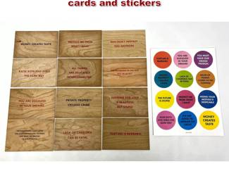 Lot 823 Jenny Holzer truisms wooden post cards and stickers