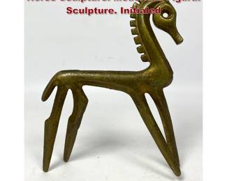 Lot 620 Frederick WEINBERG Stylish Metal Horse Sculpture. Modernist Figural Sculpture. Initialed 