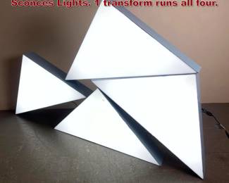 Lot 997 Set 4 Modernist Triangular Wall Sconces Lights. 1 transform runs all four. 