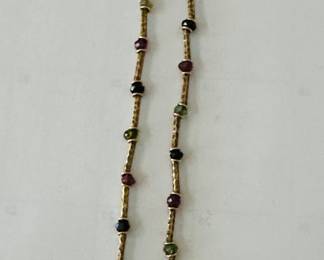 14k gold and gem necklace