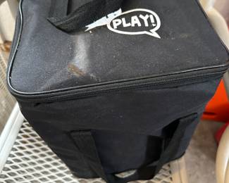 Large Jenga game in storage bag