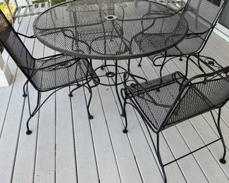 Black wrought iron patio set