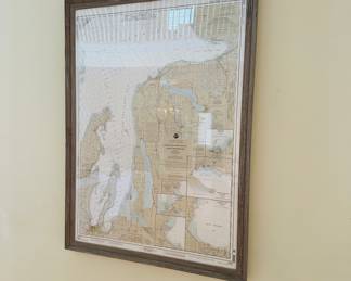 Framed Grand Traverse Bay map