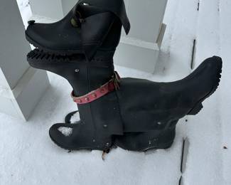 Dog made of rubber boots