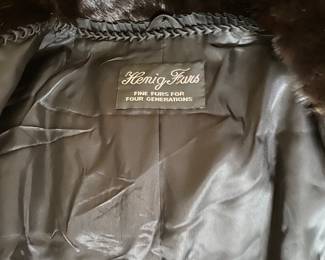 #48 - Easy to wear Black mink jacket with collar from Hening furs Montgomery AL - Size 4-6 - $395